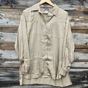 100% Silk Rhinestone Cowboy Button Down